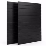 Lamellenwand Schwarz mit Aluschienen Ladenbau