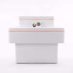 Mittelraumtisch und Präsentationstisch T-Form mit RGB-LED Weiß Matt für Ladenbau – Bild 6