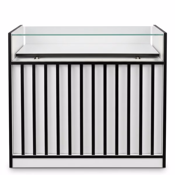 Moderner Verkaufstresen mit LED-Glasvitrine Ladentheke