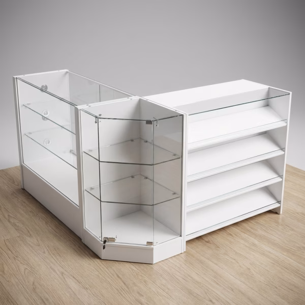 Modulare Thekenanlage & Verkaufstresen Weiß | B2B Shopfitting