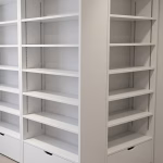 Premium Verkaufsregal Weiß mit Schublade | Ladenregal MDF