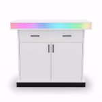 Premium Empfangstresen mit LED Weiß und Holz Ladenbau – Bild 6