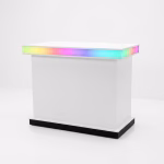 Premium Empfangstresen mit LED Weiß und Holz Ladenbau – Bild 7