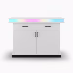 Premium Empfangstresen mit LED Weiß und Holz Ladenbau – Bild 3