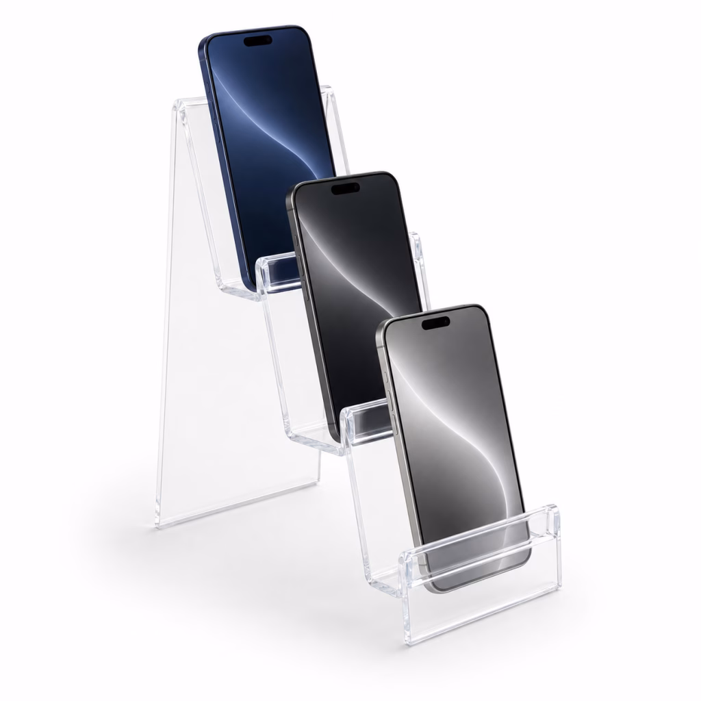 Smartphone Acrylaufsteller 3-stufig
