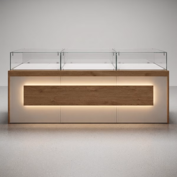 Verkaufstresen mit Glasvitrine