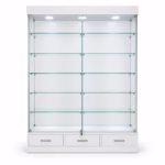Glasvitrine mit 3 Schubladen und LED-Beleuchtung 150x220x40 cm – Bild 3