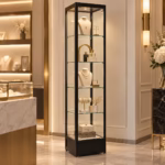 Glasvitrine mit LED-Beleuchtung 40 x 40 x 200 cm – 6 Glasböden – Bild 3