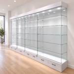 Glasvitrine mit Schubladen und LED-Beleuchtung 200x220x40 cm – Bild 4