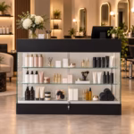 Verkaufstresen mit Glasvitrine Schwarz 150 cm – Bild 4