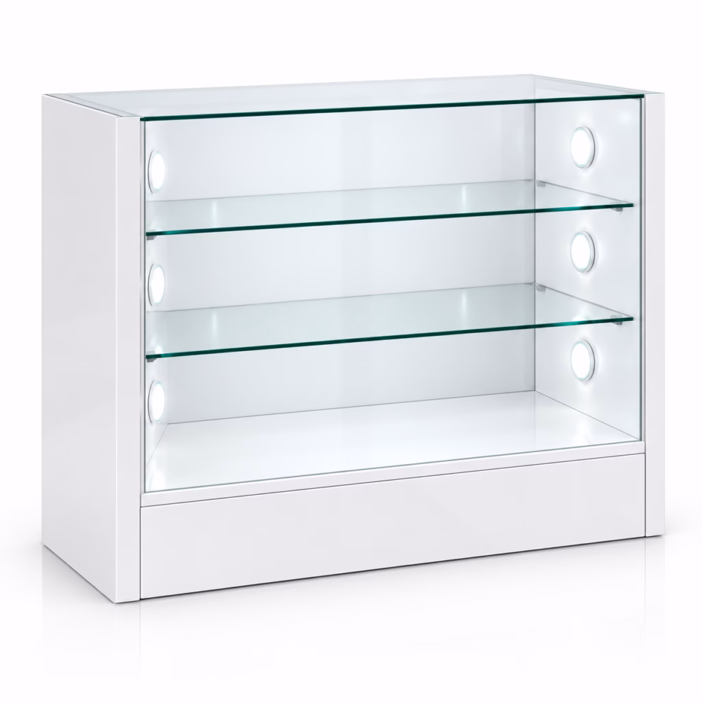 Verkaufstresen mit LED & Glasvitrine