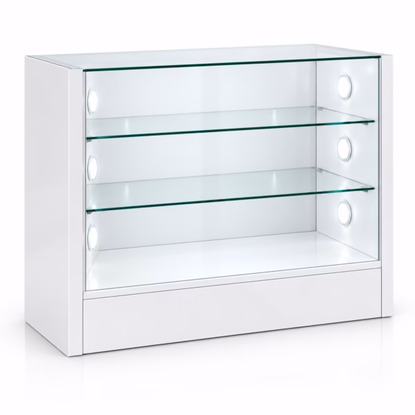 Verkaufstresen mit LED & Glasvitrine